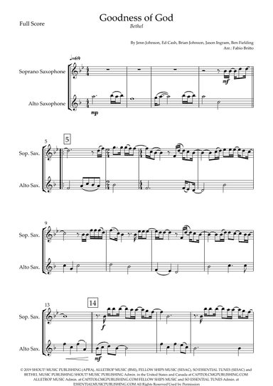 Goodness Of God (arr. Fabio Britto)