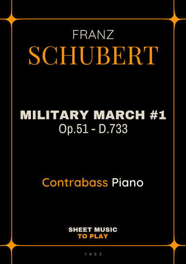 Military March No.1, Op.51 - Contrabass and Piano (Full Score and Parts) (arr. César Madeira)