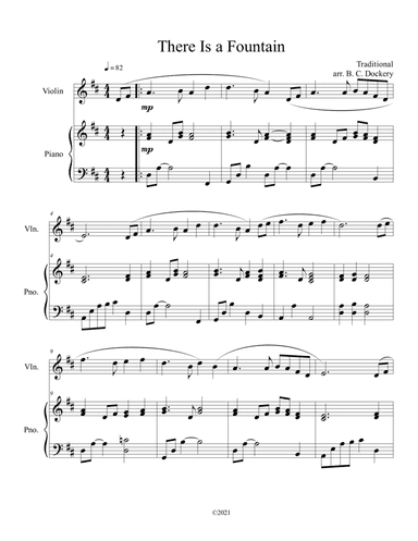 There Is a Fountain (Violin Solo) with piano accompaniment (arr. B. C. Dockery)