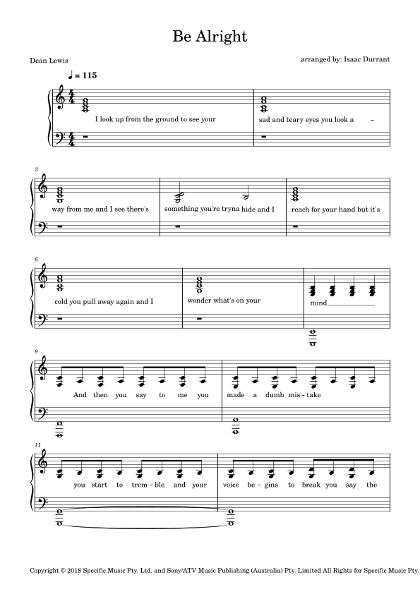 Be Alright (arr. Isaac Durrant)
