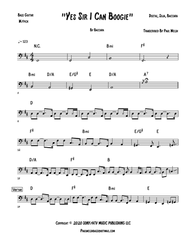 Yes Sir, I Can Boogie (arr. P Welsh)