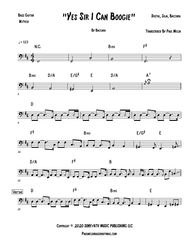 Yes Sir, I Can Boogie (arr. P Welsh)