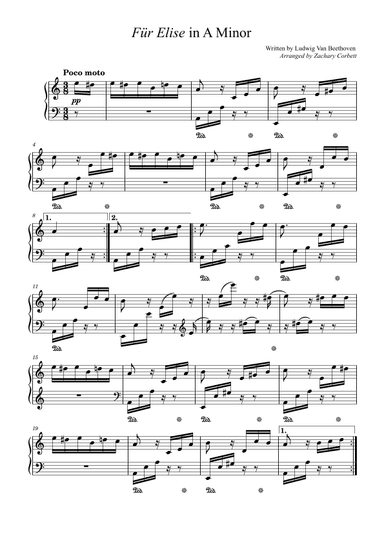 Fur Elise (arr. Zachary Corbett)