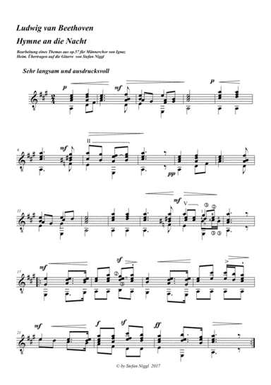 L.v. Beethoven: "Hymne an die Nacht" for guitar (arr. Stefan Niggl)