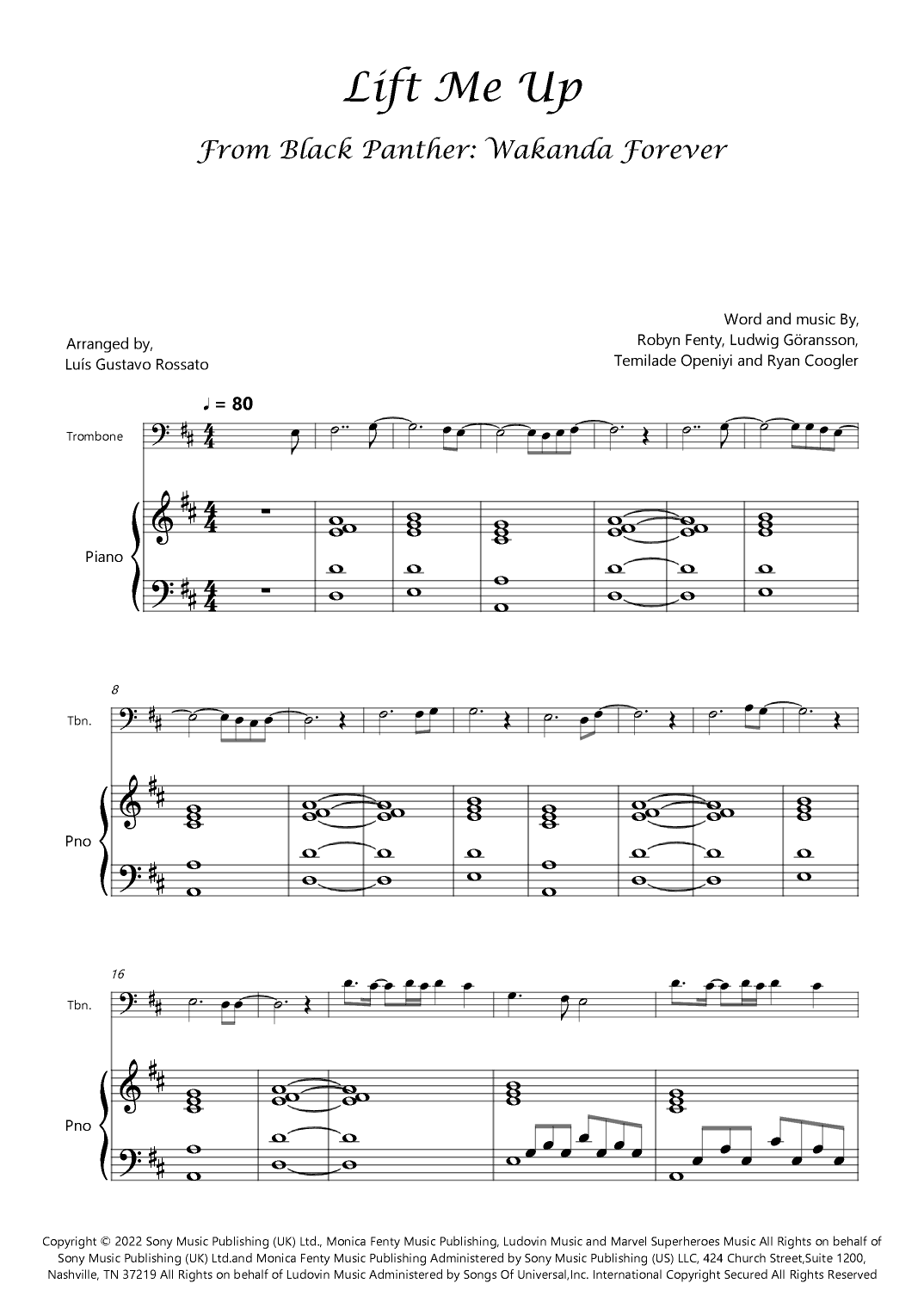 Lift Me Up (arr. Luís Gustavo Rossato)