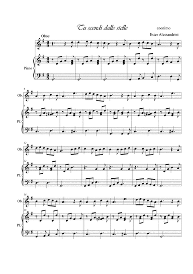 Tu scendi dalle stelle. Oboe and piano (arr. Ester Alessandrini)