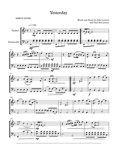 Yesterday (arr. Sherry Lewis)