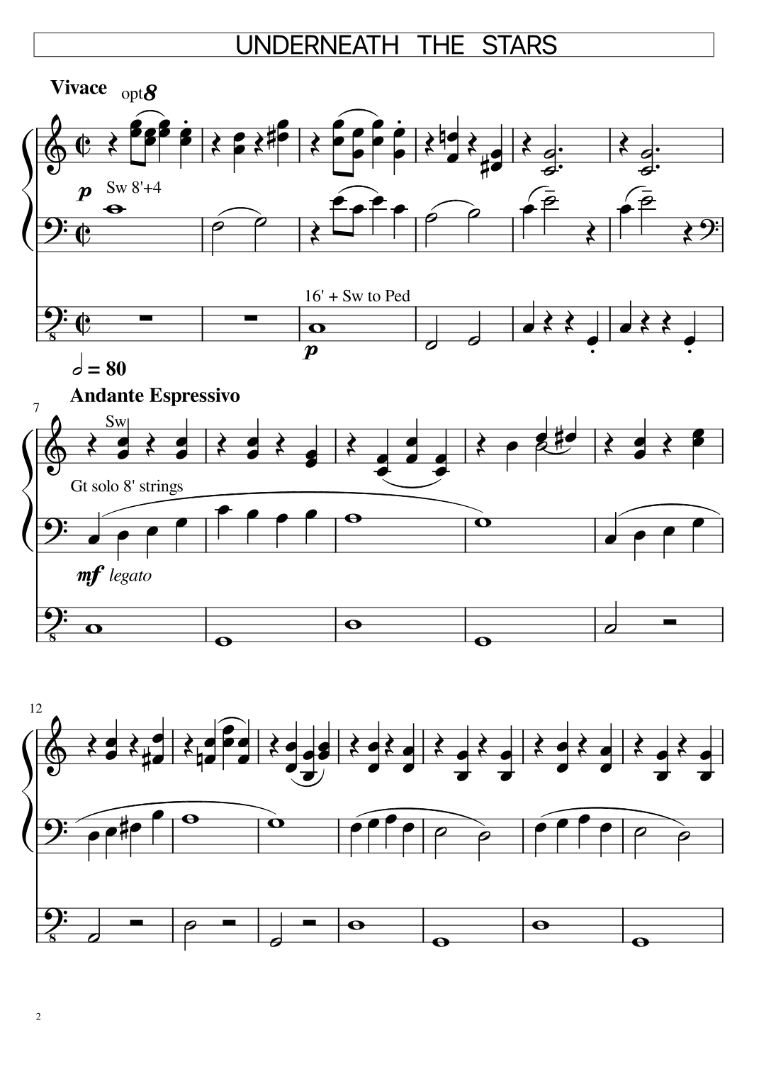 Underneath the Stars (arr. Marcus Martin)