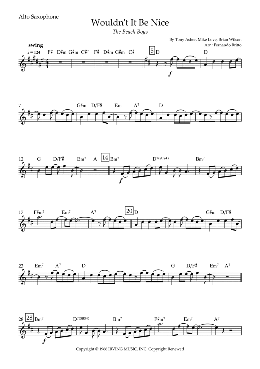 Wouldn't It Be Nice (arr. Fernando Britto)