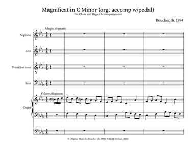 Magnificat in C Minor (for choir and organ with pedal)
