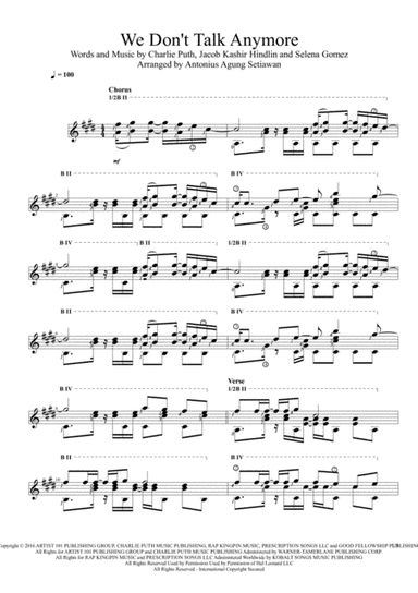 We Don't Talk Anymore (arr. Antonius Agung Setiawan)