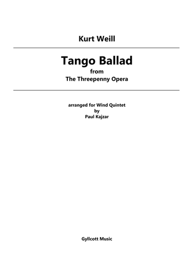 Tango Ballad (arr. Paul Kajzar)