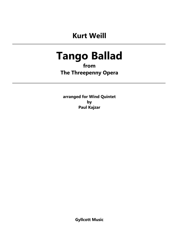 Tango Ballad (arr. Paul Kajzar)