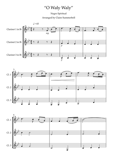 O Waly Waly (arr. Claire Summerbell)