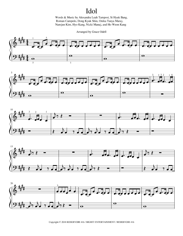 Idol (arr. Grace Odell)