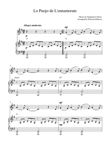 Lo Puojo de L'ennamorate (The Young Man in Love) (arr. Kaiserin Rebecca)