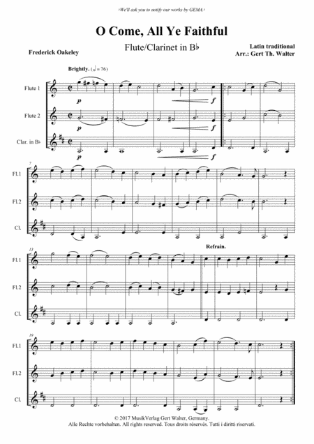 O Come, All Ye Faithful (arr. Gert Th. Walter)