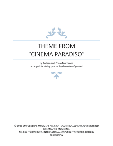 Cinema Paradiso (arr. Geronimo Oyenard)