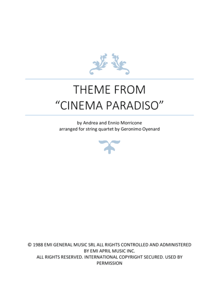 Cinema Paradiso (arr. Geronimo Oyenard)