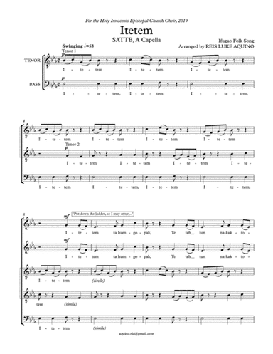 Itetem (arr. Reis Luke Aquino)
