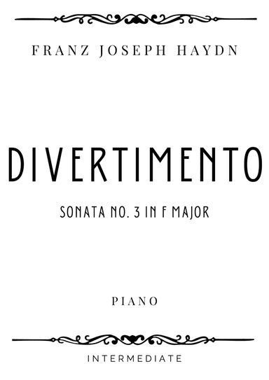 Haydn - Divertimento (Sonata no. 3) in F Major - Intermediate (arr. Piacere Music Sheets)