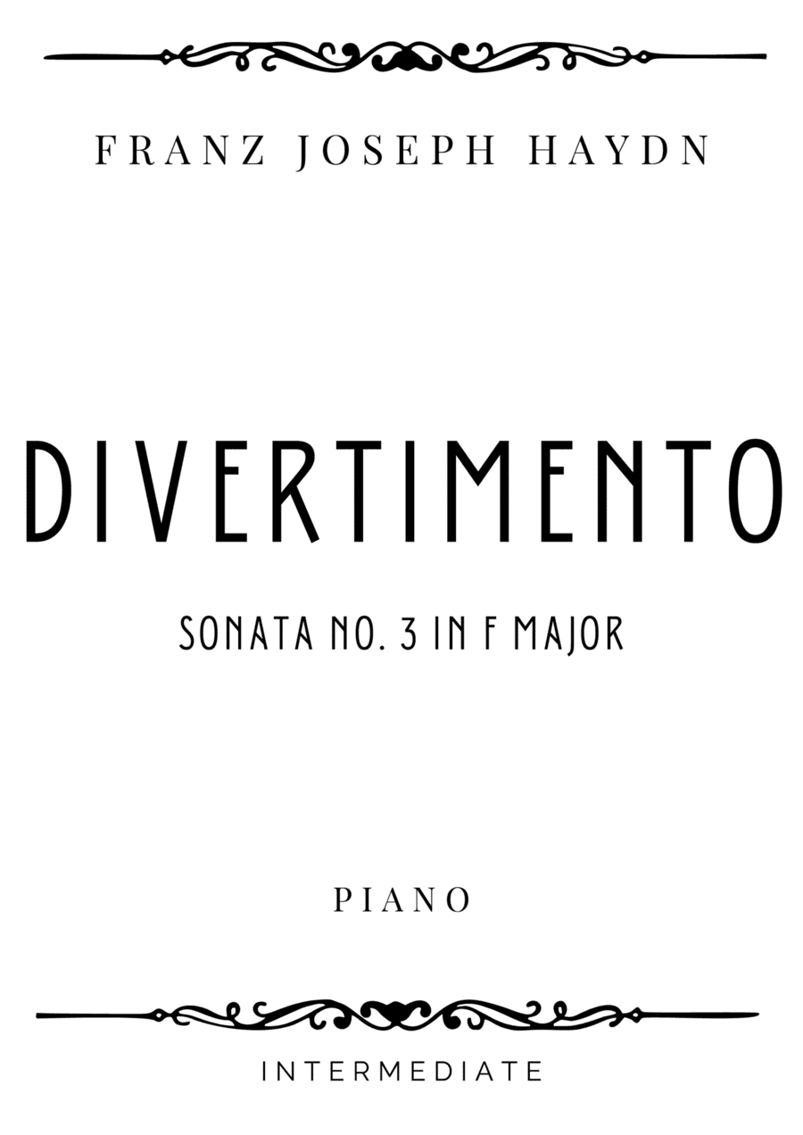 Haydn - Divertimento (Sonata no. 3) in F Major - Intermediate (arr. Piacere Music Sheets)