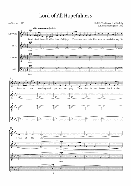 Lord Of All Hopefulness (arr. Reis Luke Aquino)
