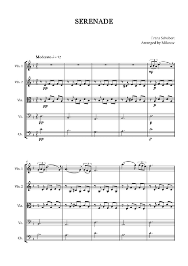Serenade | Schubert | String Quintet (arr. Milanov)