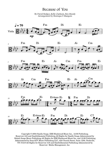 Because Of You (arr. Henrique F Mangoni)