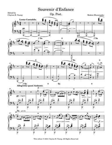 Souvenir d'Enfance (arr. Clayton R. Young Music)