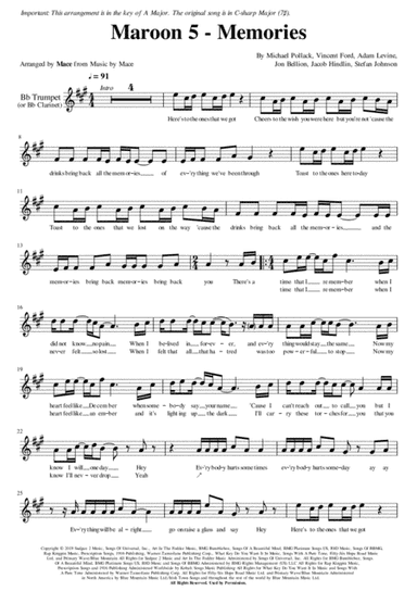 Memories (arr. Mace)