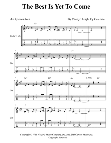 The Best Is Yet To Come (arr. Enea Acco)