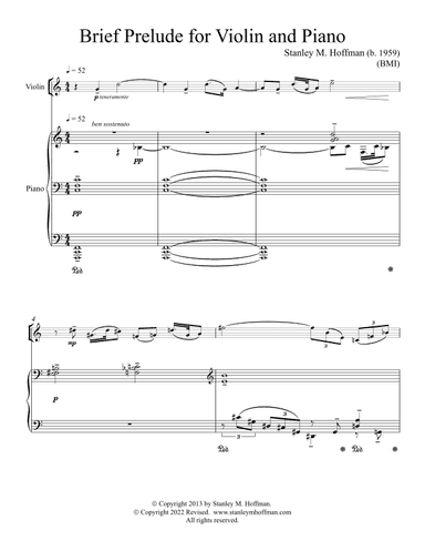 Brief Prelude for Violin and Piano