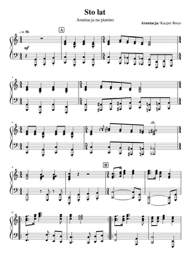 Sto lat (arr. Kacper Borys)