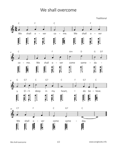 We shall overcome (arr. songbooks.info)