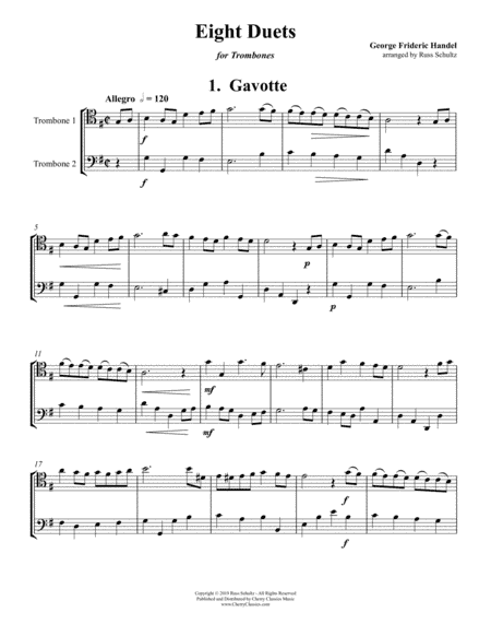 Eight Duets for Trombones (arr. Schultz, Russ)