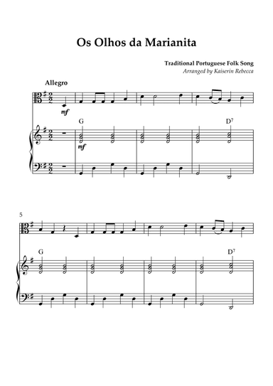 Os Olhos da Marianita (arr. Kaiserin Rebecca)