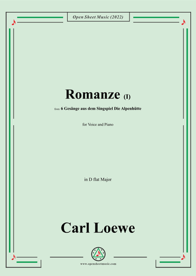 Loewe-Romanze(I),in D flat Major,for Voice and Piano (arr. OSM Press)