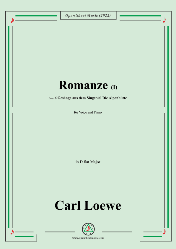 Loewe-Romanze(I),in D flat Major,for Voice and Piano (arr. OSM Press)