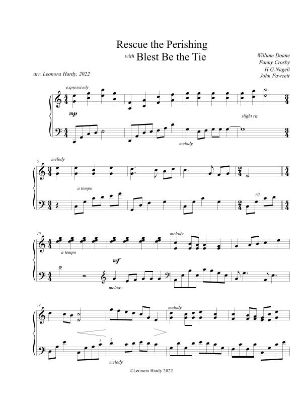 Rescue the Perishing with Blest Be the Tie (arr. Leonora Hardy)