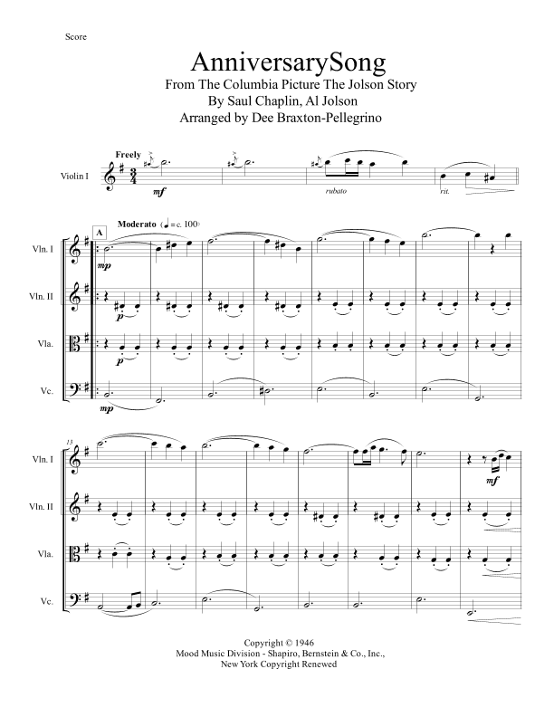 Anniversary Song (arr. Dee Braxton-Pellegrino)