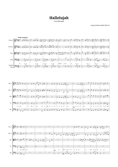 Hallelujah by Handel for String Quintet (arr. Langanho)