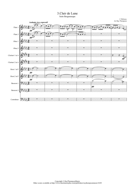Debussy: Suite Bergamasque Mvt.3 Clair de Lune - wind dectet (& bass) (arr. Ray Thompson)