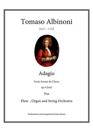 Adagio in g minor for flute, strings and organ (arr. James Strauss)