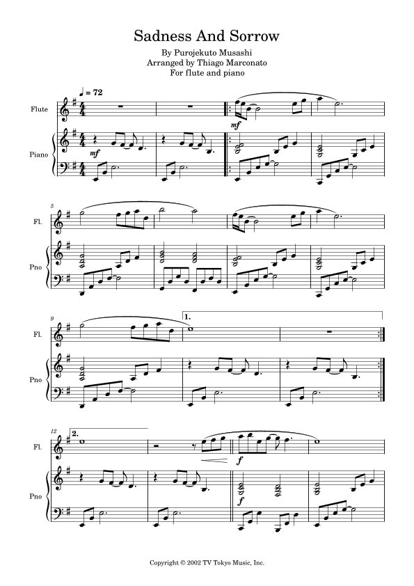 Sadness And Sorrow (arr. Thiago Marconato)