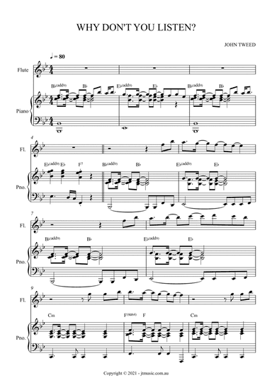 I Need To See Him for Flute and Piano