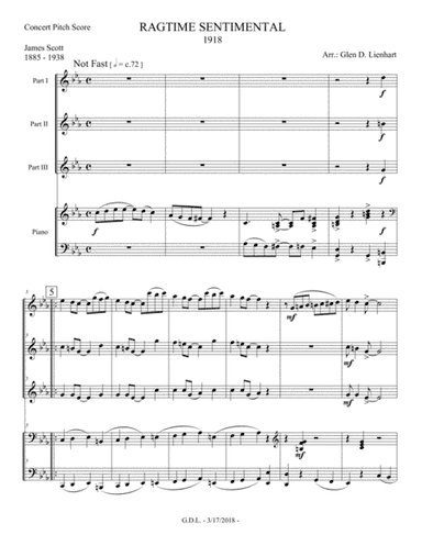 Ragtime Sentimental (arr. Glen D. Lienhart)