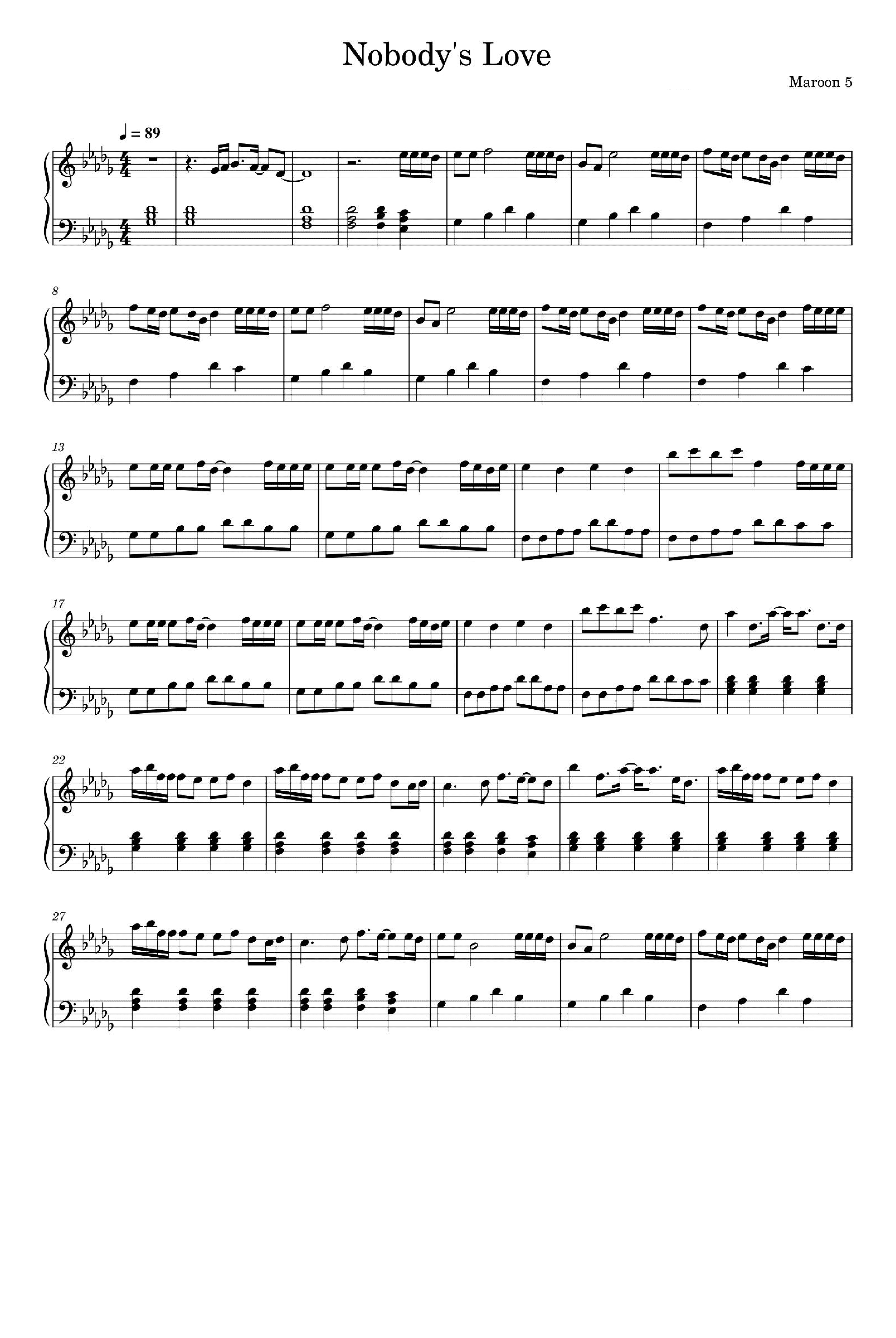 Nobody's Love (arr. Maroon 5)