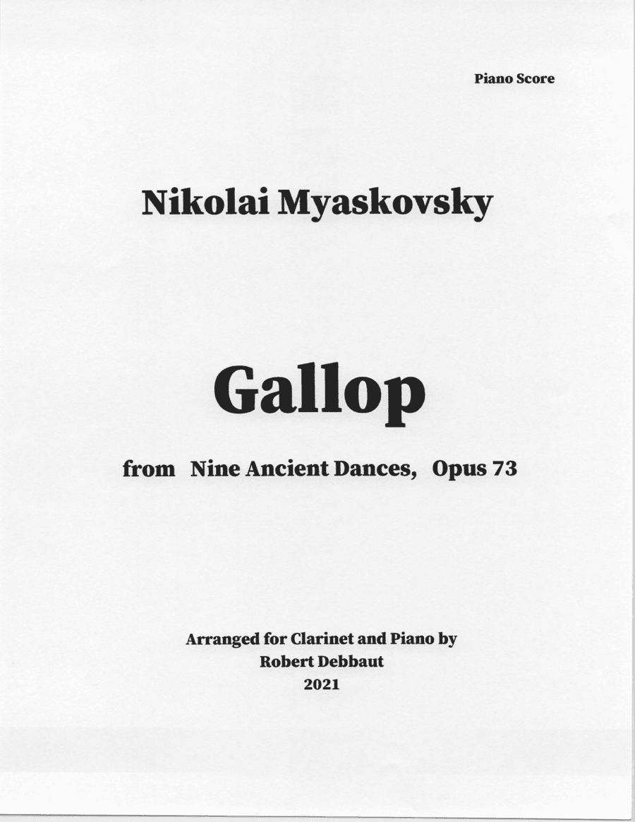 "Gallop" by Nikolai Myaskovsky for Clarinet and Piano (arr. Robert Debbaut)