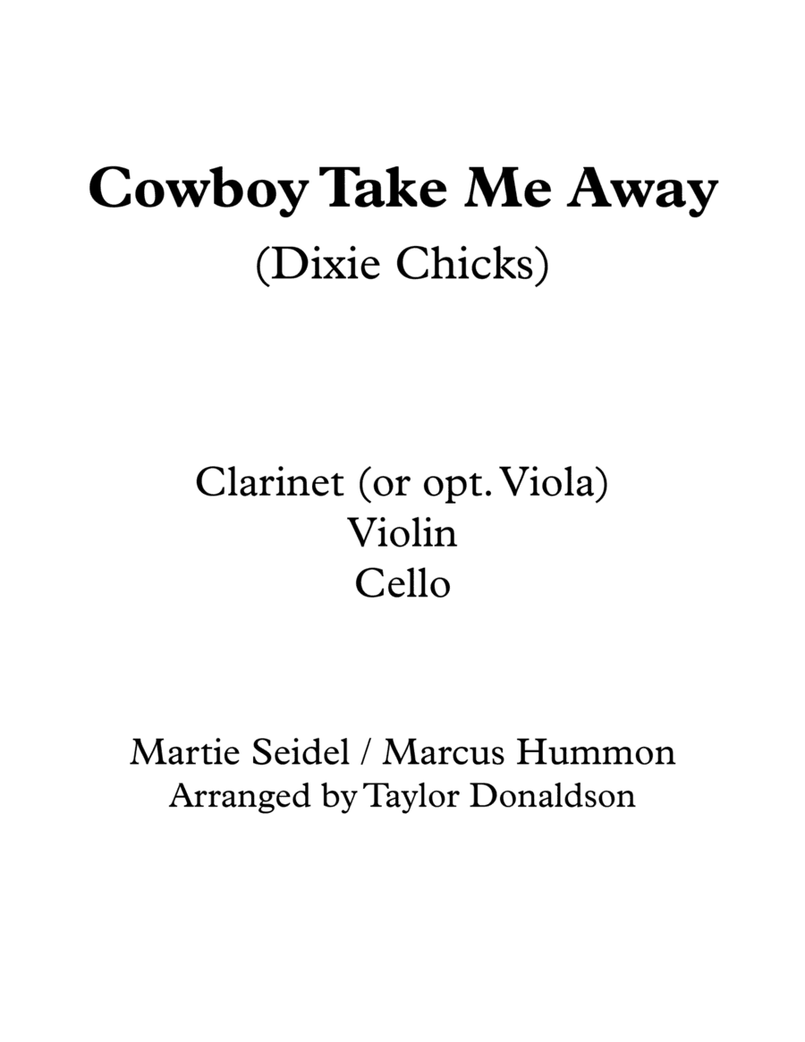 Cowboy Take Me Away (arr. Taylor Donaldson)
